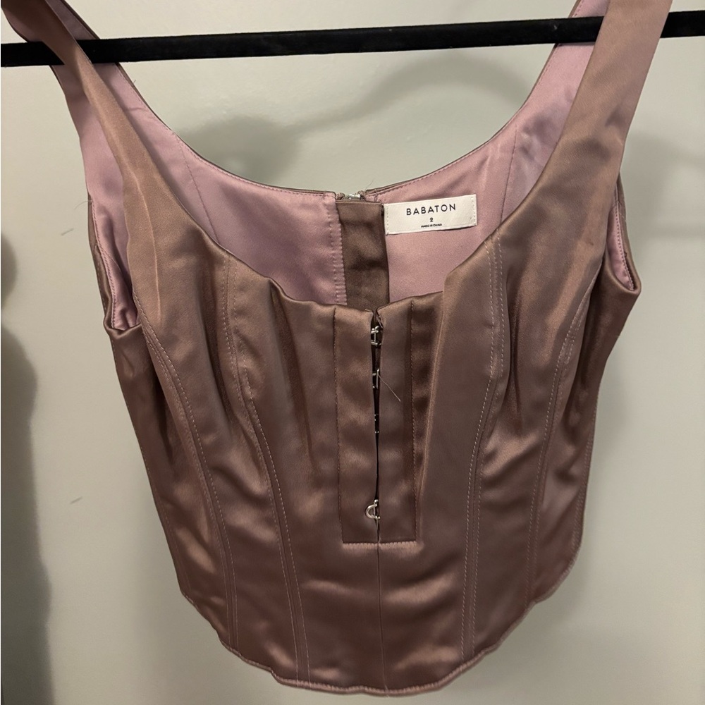 Babaton Blush Satin Corset Top